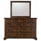 Elk Grove - 9-Drawer Dresser With Mirror With Jewelry Tray - Vintage Bourbon