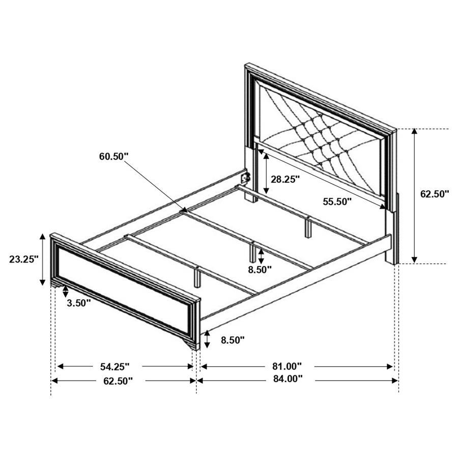 Penelope - Wood LED Panel Bed