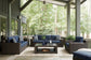 Grasson - Brown / Blue - Sofa With Cushion