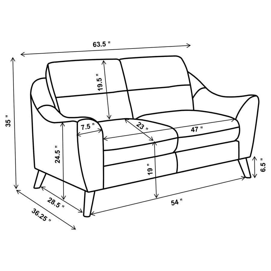 Gano - Upholstered Sloped Arm Sofa Set