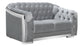 U341 - Velvet Loveseat - Silver