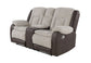 U4377 - Console Reclining Loveseat - Gray / Brown