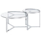 Delia - 2 Piece Round Glass Top Nesting Coffee Table