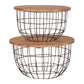 Akins - Nesting Caged Accent Tables - Light Brown