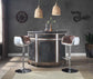 Rahma - Bar Table - Antique Ebony Top Grain Leather & Aluminum