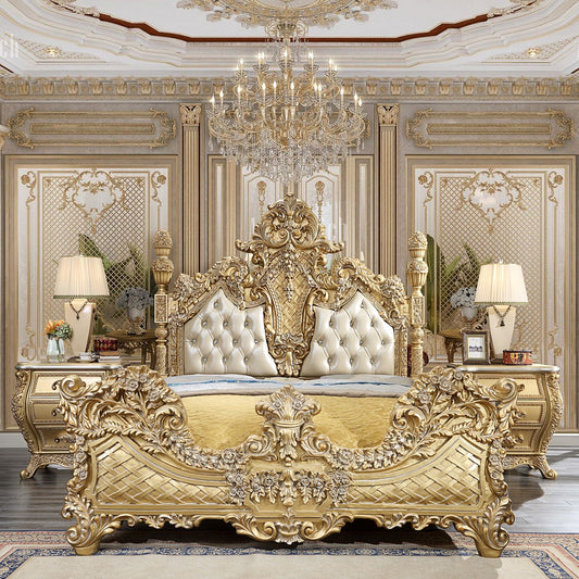 HD-1801 - Eastern King Bed - Bright Gold