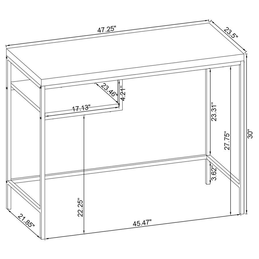 Kravitz - Rectangular Writing Desk - Weathered Gray And Chrome