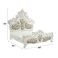 Vanaheim - Eastern King Bed - Beige PU & Antique White Finish