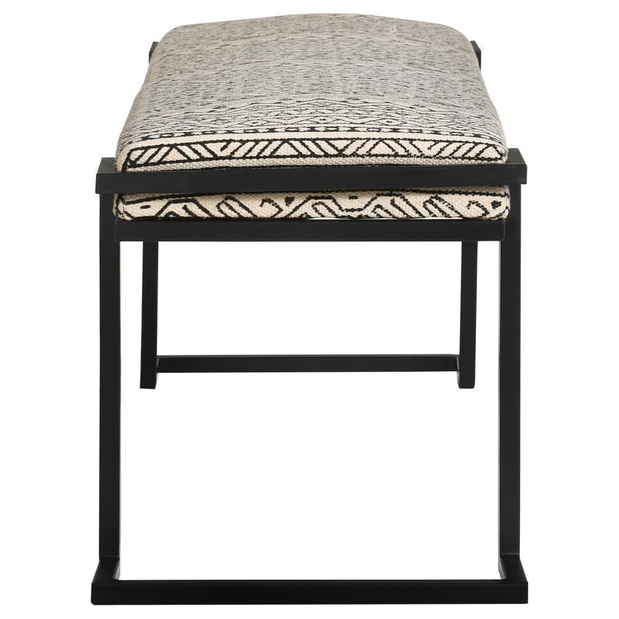 Alfaro - Upholstered Accent Bench - Black And White