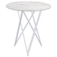 Bexter - Faux Marble Round Top Bar Table - White And Chrome