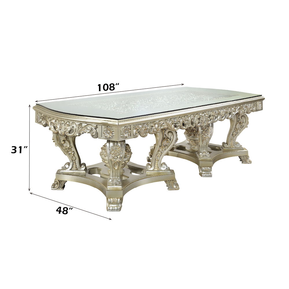 Sorina - Dining Table - Antique Gold Finish