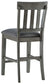 Hallanden - Black / Gray - Upholstered Barstool (Set of 2)