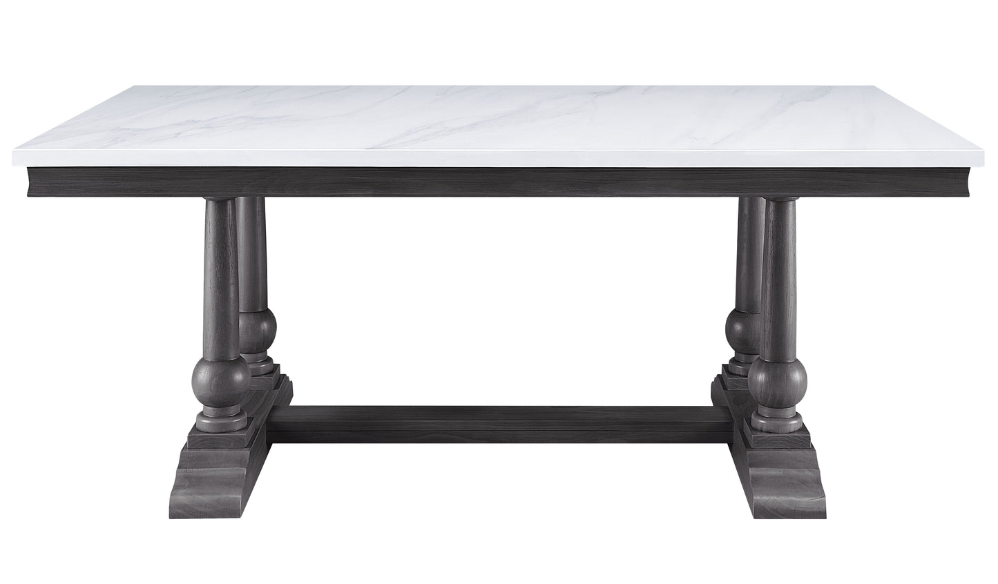 Yabeina - Dining Table - Marble Top & Gray Oak Finish