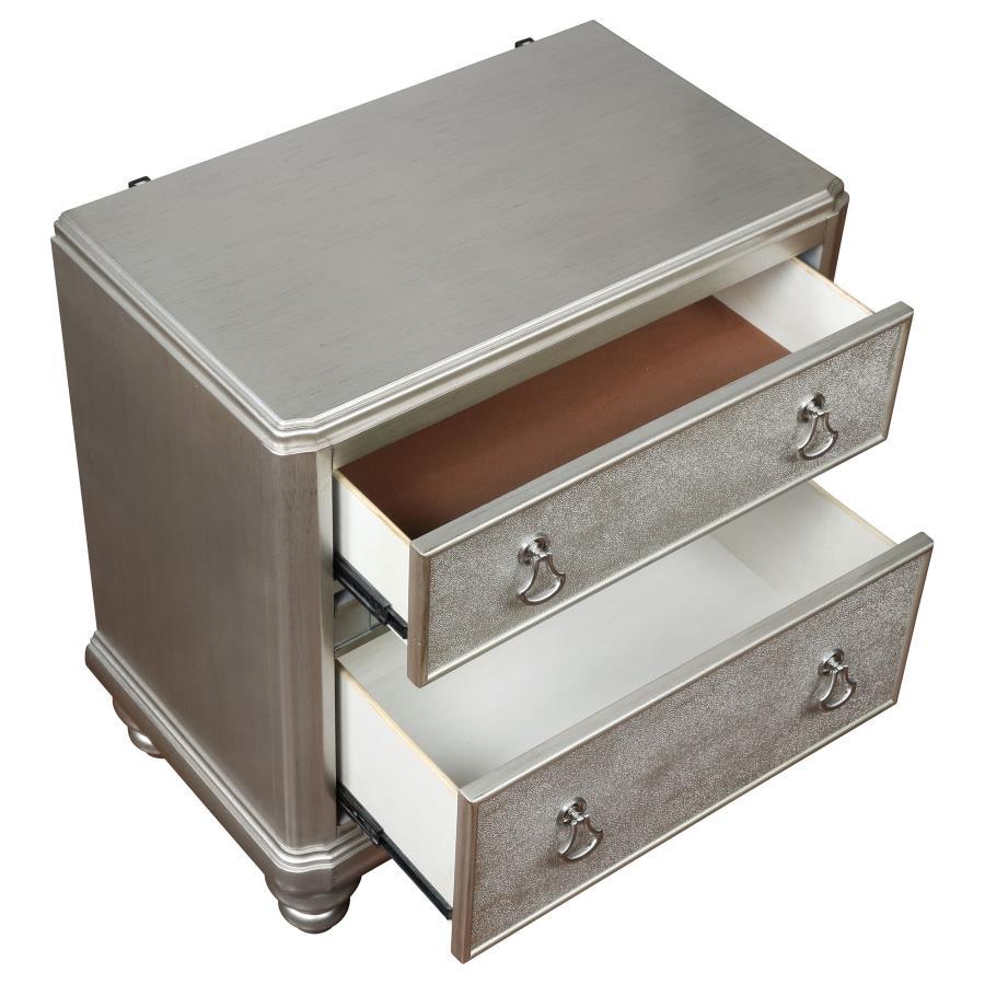 Bling - Game 2-Drawer Nightstand - Metallic Platinum