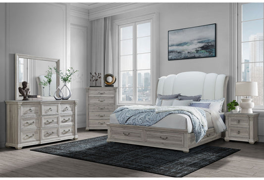 Rowan - 5 Piece Queen Storage Bedroom Set - Natural