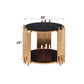 Tanquin - End Table - Gold & Black Glass