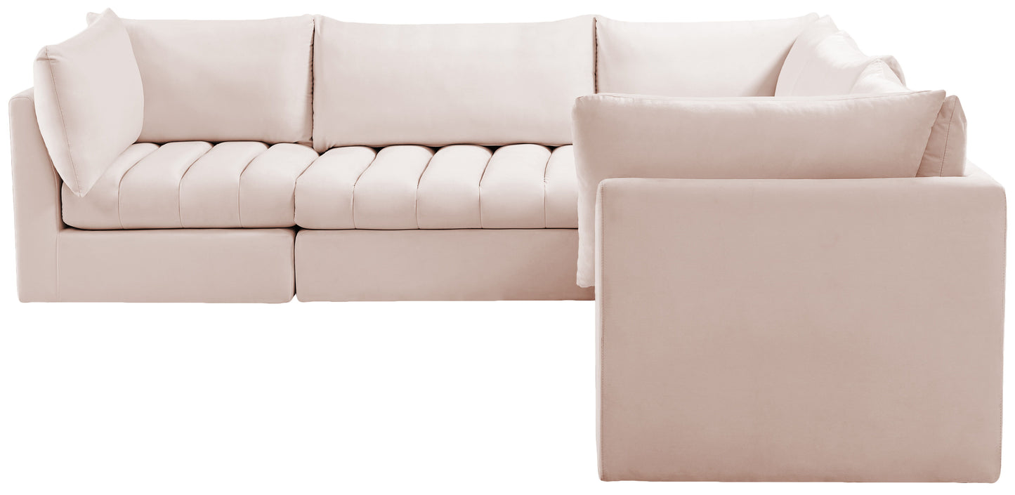 Jacob - Modular Sectional 5 Piece - Pink - Fabric