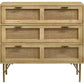 Zamora - 3-Drawer Wood Accent Cabinet With Woven Cane - Natural