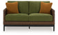 Horizon Hall - Brown / Green - Loveseat With Cushion