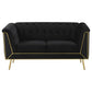 Holly - Upholstered Tuxedo Arm Tufted Loveseat - Black