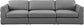 Beckham - Modular Sofa 3 Seats - Gray - Fabric