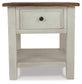 Bolanburg - White / Brown / Beige - Rectangular End Table