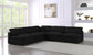 Serene - Linen Textured Fabric Deluxe Comfort 5 Piece Modular Sectional - Black