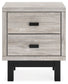 Vessalli - Black / Gray - Two Drawer Nightstand