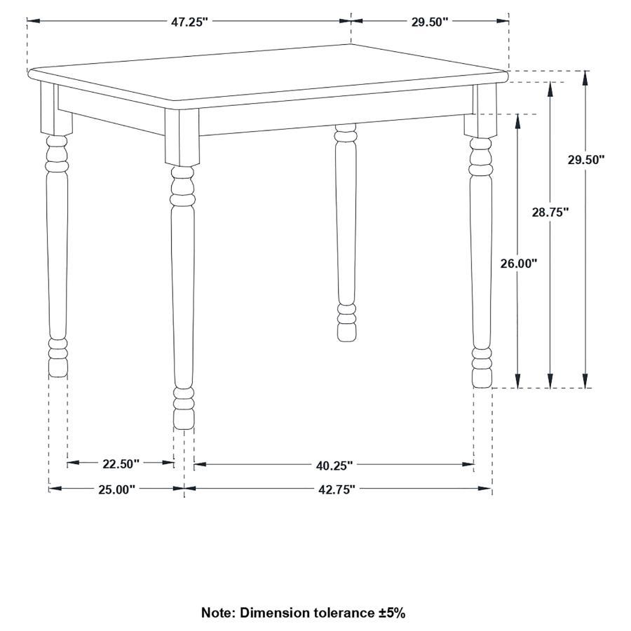 Taffee - Rectangular Solid Wood Dining Table - White