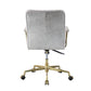 Damir - Office Chair - Vintage White Top Grain Leather & Chrome