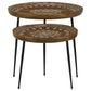 Nuala - 2 Piece Round Nesting Table With Tripod Tapered Legs - Honey And Black