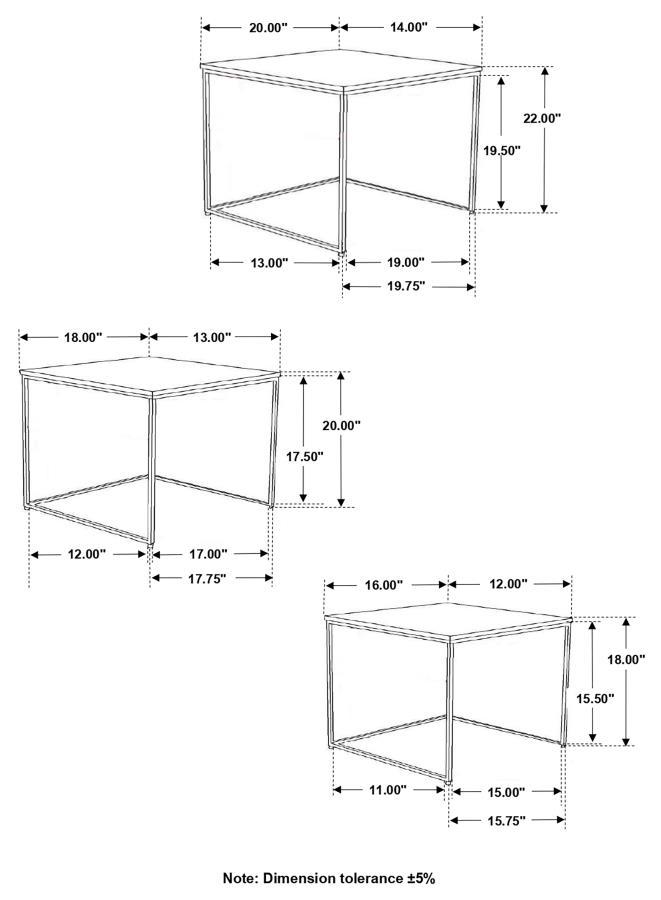 Medora - 3-Piece Nesting Table With Marble Top