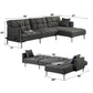 Duzzy - Sectional Sofa - Dark Gray Fabric