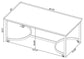 Leona - Coffee Table With Casters - White And Satin Nickel