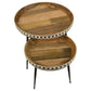 Ollie - 2 Piece Round Nesting Table - Natural And Black