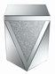 Amore - Square End Table With Triangle Detailing - Silver And Clear Mirror