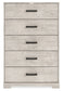 Shawburn - Whitewash - Five Drawer Chest