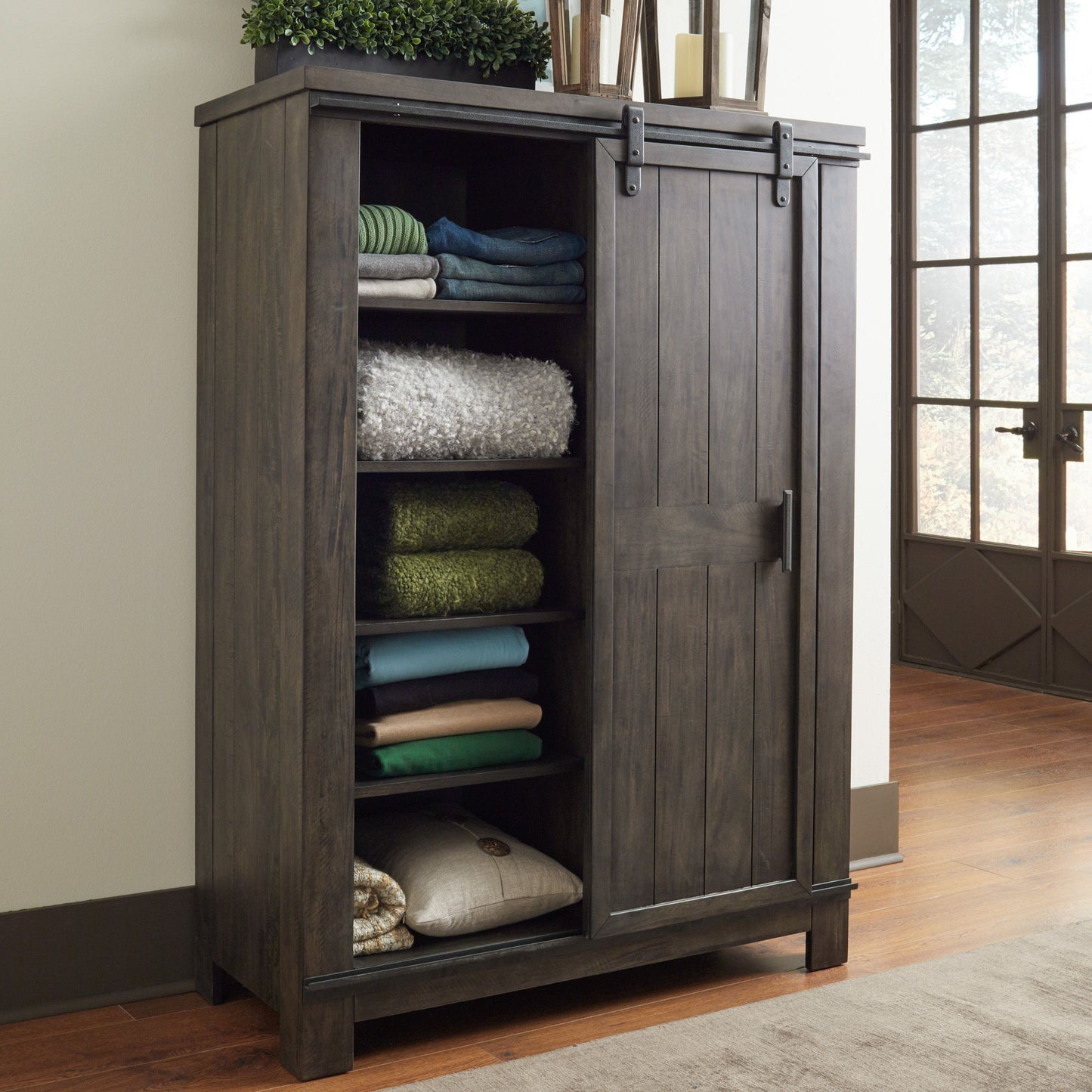 Thornwood Hills - Sliding Door Chest - Dark Brown