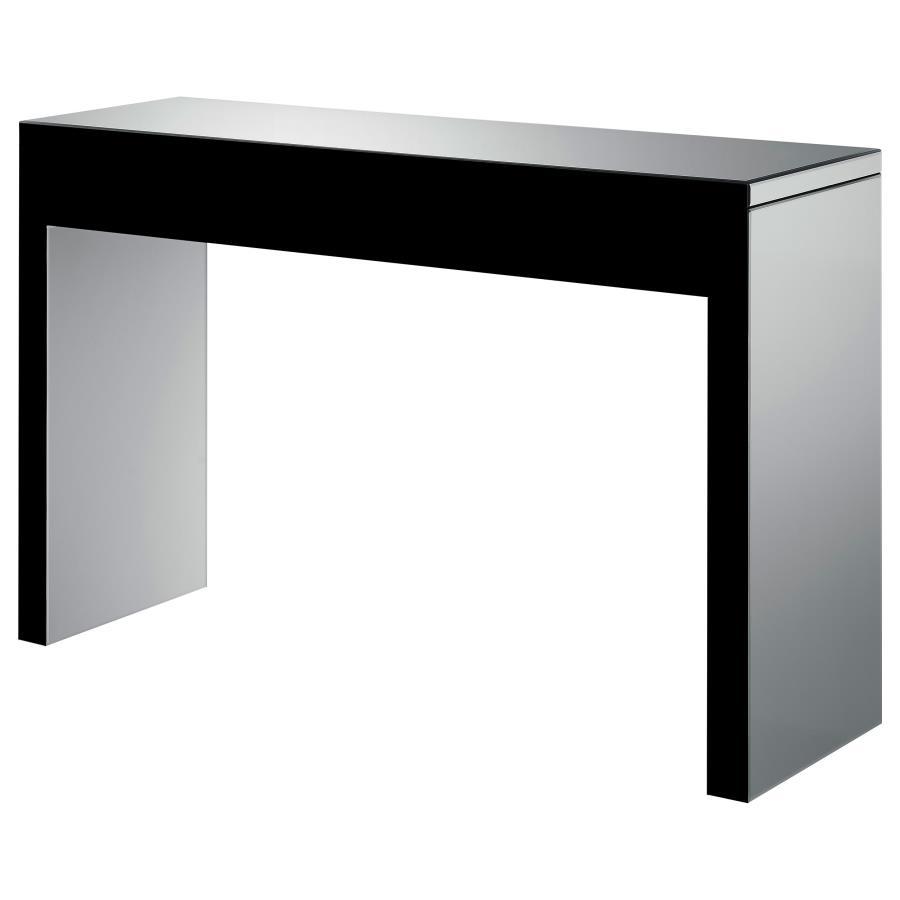 Gillian - Rectangular Sofa Table - Silver And Clear Mirror