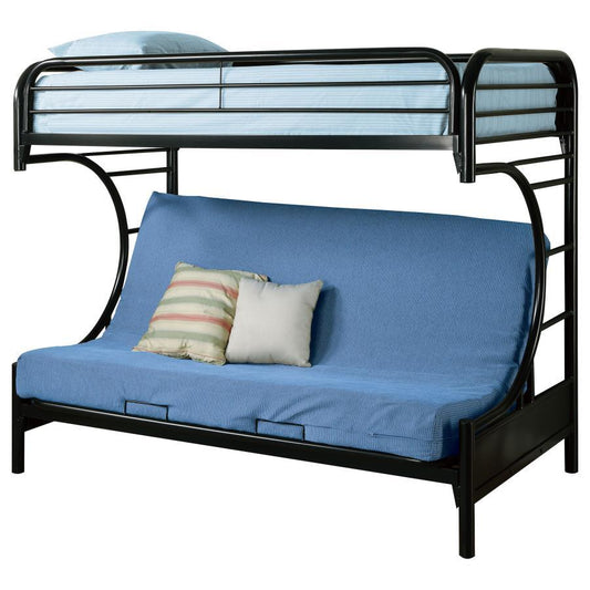 Montgomery - Twin Over Futon Bunk Bed - Glossy Black