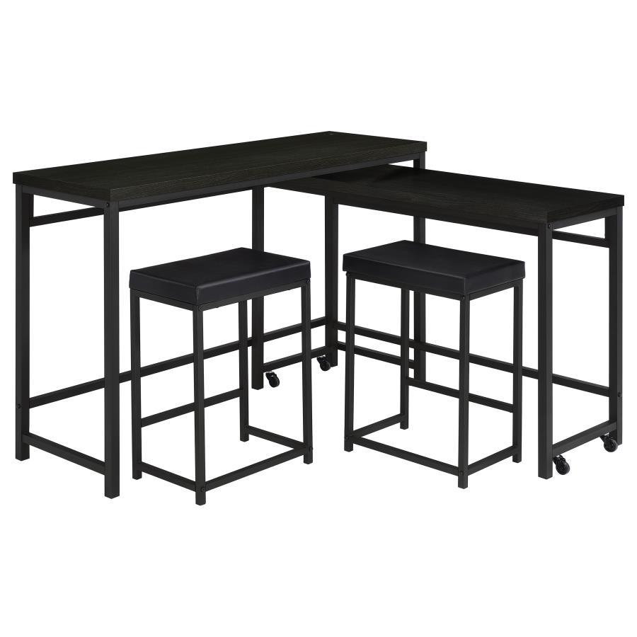 Hawes - 4 Piece Multipurpose Counter Height Table Set - Black