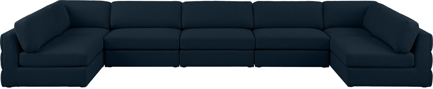 Beckham - Modular Sectional 7 Piece - Navy - Fabric