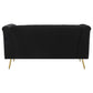 Holly - Upholstered Tuxedo Arm Tufted Loveseat - Black