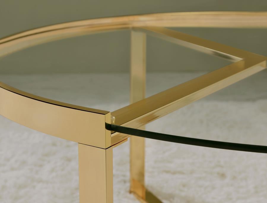 Delia - 2 Piece Round Glass Top Nesting Coffee Table