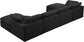 Plush - Velvet Standart Comfort Modular Sectional 6 Piece - Black - Fabric