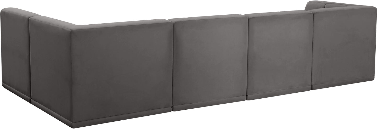 Relax - Modular Sectional 5 Piece - Gray - Fabric