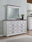 Hillcrest - 9-Drawer Dresser With Mirror - Distressed White