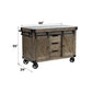 Alforvott - Serving Cart - Marble & Weathered Gray Finish