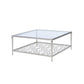 Naiya - Coffee Table - Nickel & Clear Glass