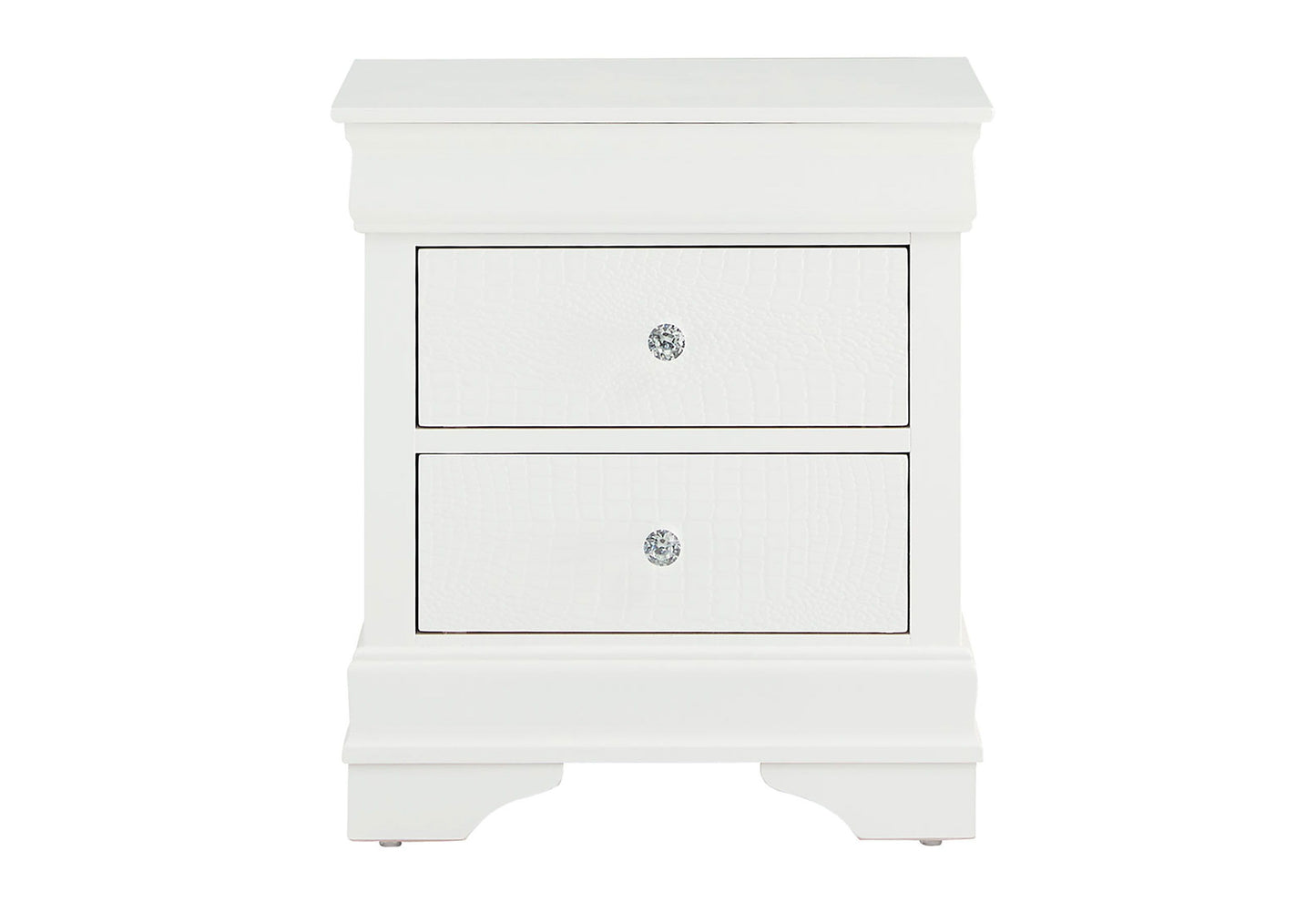 Pompei - Croc Nightstand - Metallic White